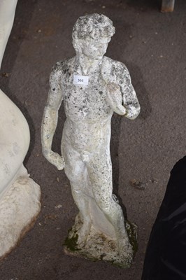 Lot 305 - Concrete garden statue of a nude male