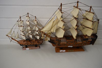 Lot 95 - MODERN MODEL OF HMS VICTORY TOGETHER WITH A...