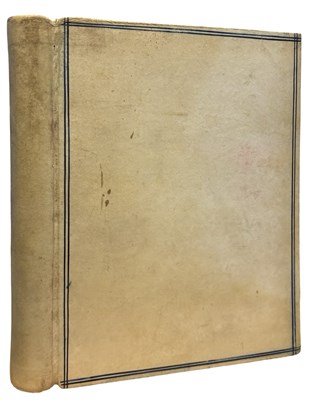 Lot 119 - A blank vellum-bound log book, with...