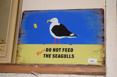 Lot 203 - Sheet metal sign Please Do Not Feed The Seagulls
