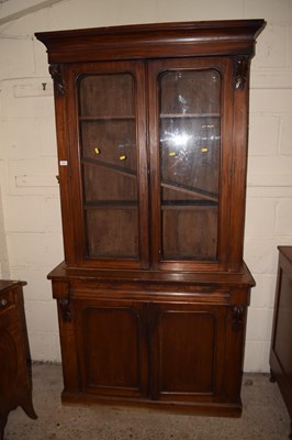 Lot 210 - Late Victorian mahogany bookcase cabinet with...