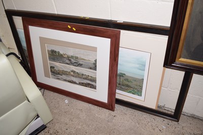 Lot 213 - Coloured print, figures on a beach together...