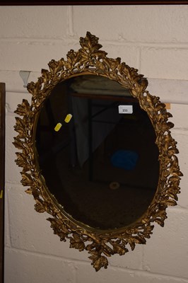 Lot 233 - 20th Century wall mirror with gilt finished...