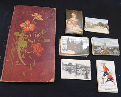 Lot 436 - Box: 110+ picture postcards removed from an...