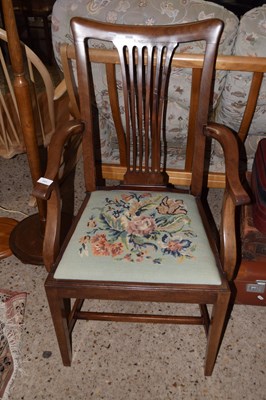 Lot 241 - Georgian Revival tapestry seated Carver chair