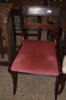 Lot 293 - A single mahogany sabre leg dining chair
