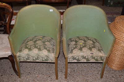 Lot 295 - Two Lloyd Loom chairs with floral seats