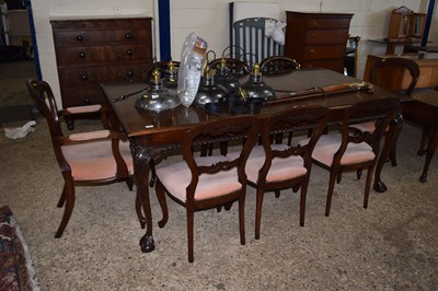 Lot 300 - A 20th Century rectangular mahogany dining...