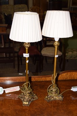 Lot 315 - A pair of modern table lamps