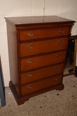Lot 319 - Modern cherry wood finish five drawer bedroom...