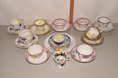 Lot 19 - Quantity of ceramic cups and saucers 18th/19th...