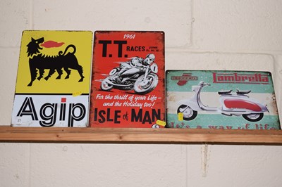 Lot 27 - An Agip metal sign together with Isle of Man...