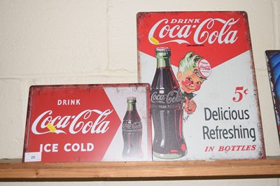 Lot 29 - Two tin signs for Coca-Cola