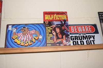 Lot 30 - Tin sign for the TV program Bullseye and...