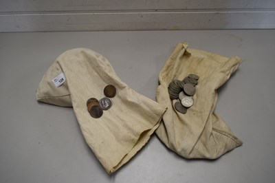 Lot 128 - TWO BAGS OF BRITISH PRE-DECIMAL COINAGE