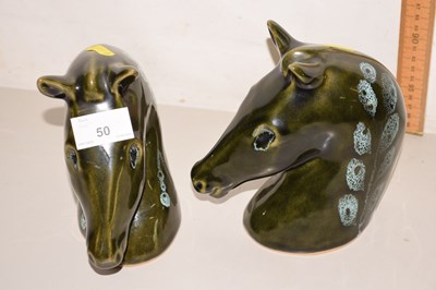 Lot 50 - Pair of ceramic horses heads in Italian style