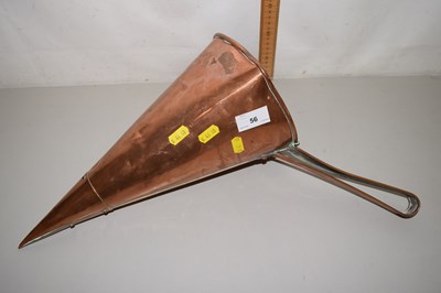 Lot 56 - A large fluted copper horn