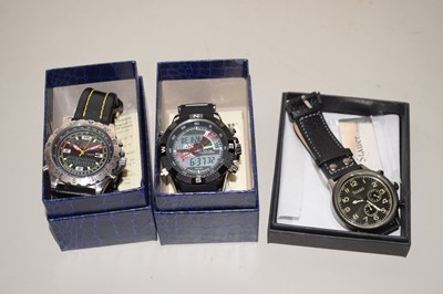 Lot 77 - Box containing three wristwatches