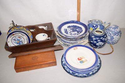 Lot 128 - Mixed Lot: Wooden cutlery tray silver plated...