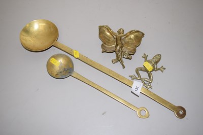 Lot 131 - Mixed Lot: Brass ladles and various brass...