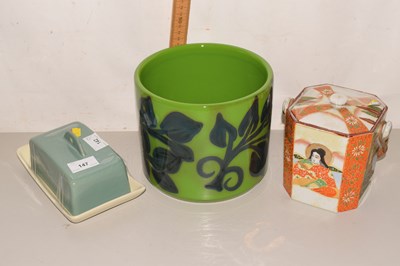 Lot 147 - A Poole Pottery jardiniere, a Japanese biscuit...