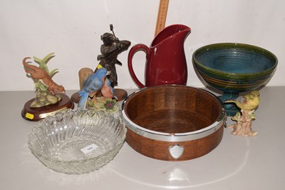 Lot 162 - Mixed Lot: Wooden fruit bowl, a Spelter model...