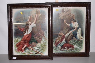 Lot 187 - A pair of Victorian chromolithograph religious...