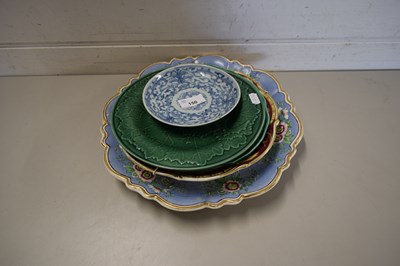 Lot 150 - MIXED LOT DECORATED PLATES INCLUDING GREEN...