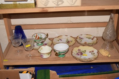 Lot 503 - A quantity of floral decorated tea wares,...