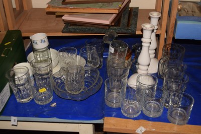 Lot 510 - Quantity of various glass ware, candlesticks etc