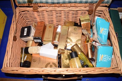 Lot 523 - Wicker picnic basket containing a quantity of...