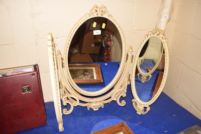 Lot 562 - Painted vintage Tryptych mirror