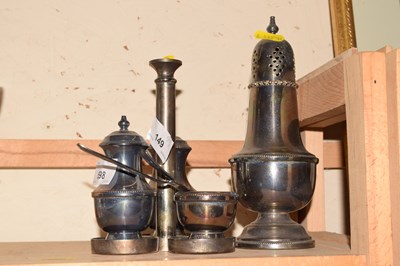 Lot 598 - A sugar sifter together with a small plated...