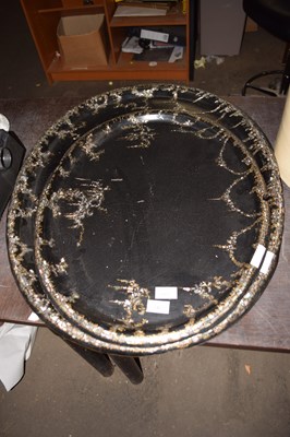 Lot 607 - Two large vintage papier mache trays