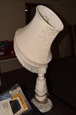 Lot 609 - A large reconstituted stone table lamp