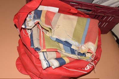 Lot 621 - Bag containing quantity of striped fabric