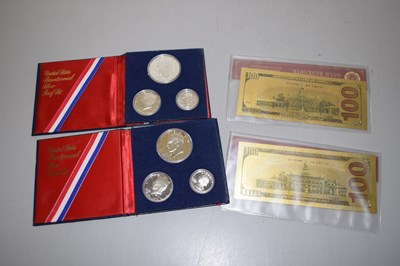 Lot 94 - Two United States bicentenial silver proof...