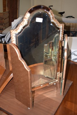 Lot 675 - A triple dressing table mirror together with a...