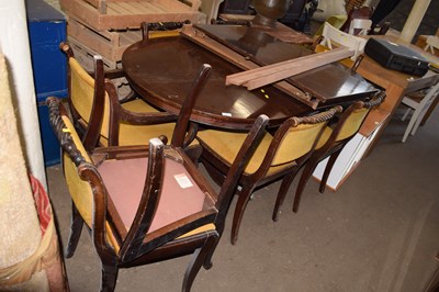 Lot 681 - A reproduction twin pedestal dining table and...