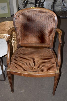 Lot 704 - A 19th Century mahogany framed cane seated and...
