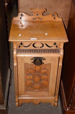 Lot 713 - A late Victorian coal perdonium with carved...