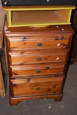 Lot 714 - Modern narrow pine four drawer chest