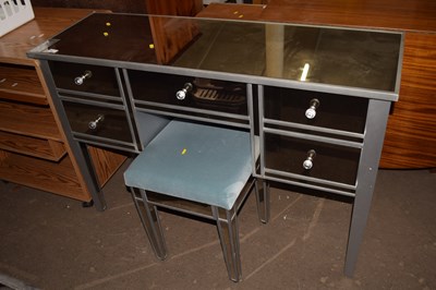 Lot 724 - A modern mirrored dressing table and stool