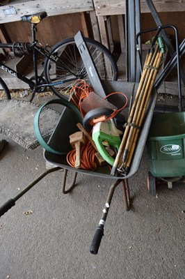 Lot 330 - Wheelbarrow containing various assorted garden...