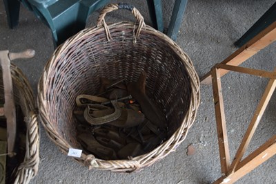 Lot 361 - A wicker basket containing various shoemakers...