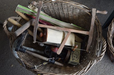Lot 362 - Large wicker basket containing various...