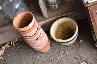 Lot 376 - Quantity of plant pots together with a small...