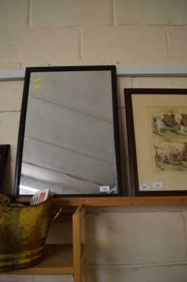 Lot 556 - Rectangular wall mirror in dark finish frame