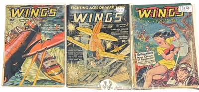 Lot 2 - WINGS COMICS, #24, 80, 86. fICTION HOUSE,...