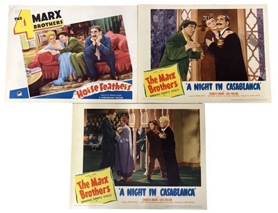 Lot 123 - Three large colour lobby cards for the Marx...